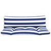 vidaXL Coussins de palette lot de 2 rayures bleues/blanches