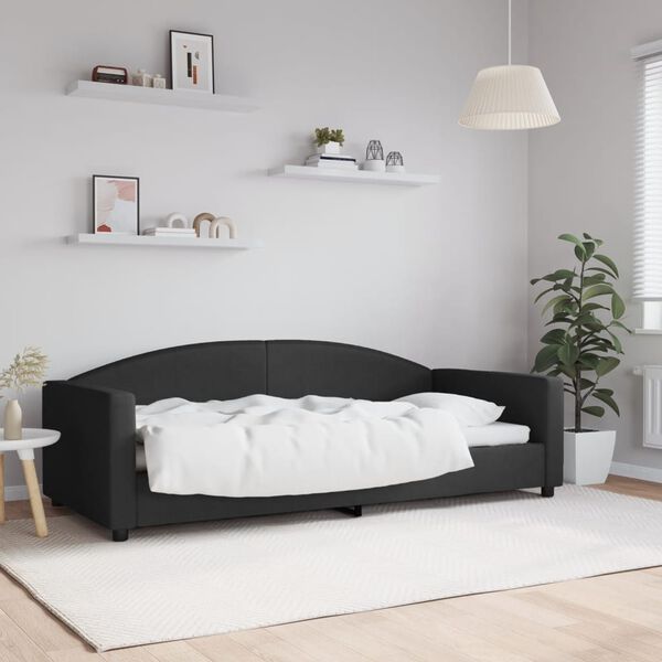 vidaXL Lit de repos sans matelas noir 90x200 cm tissu
