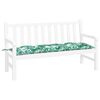 vidaXL Coussin de banc de jardin motif de feuilles 150x50x7 cm