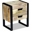 vidaXL Table auxiliaire &agrave; 2 tiroirs bois manguier massif 43x33x51 cm