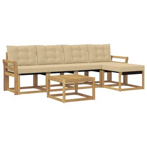 vidaXL Ensemble de canap&eacute;s d'ext&eacute;rieur 6 pcs Blanc et Beige
