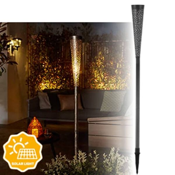 Luxform Lampe solaire &agrave; LED torche de jardin Plymouth Gris