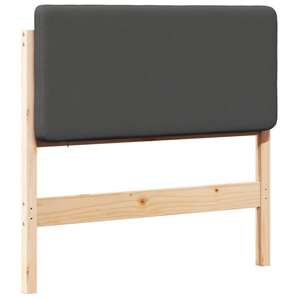 vidaXL T&ecirc;te de lit capitonn&eacute;e Brun et gris fonc&eacute; 100 cm Pin massif
