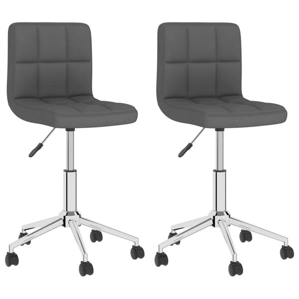 vidaXL Chaises pivotantes &agrave; manger lot de 2 Gris fonc&eacute; Tissu