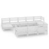 vidaXL Salon de jardin 10 pcs Blanc Bois de pin massif