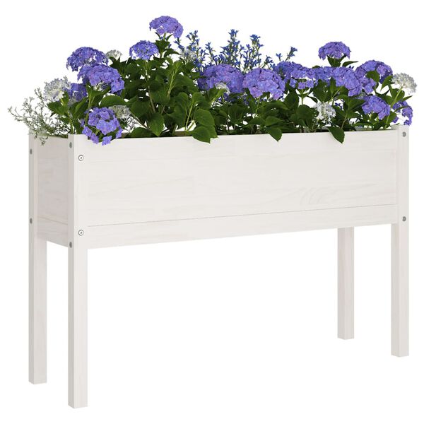 vidaXL Jardinières d'extérieur 2 pcs Blanc 110x31x70 cm Bois de pin