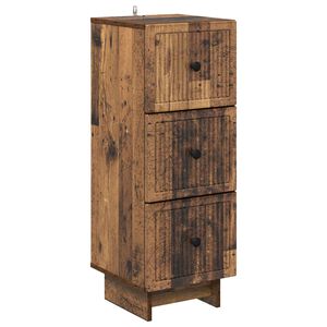 vidaXL Armoire &agrave; tiroirs Bois ancien 33 x 34,5 x 90 cm