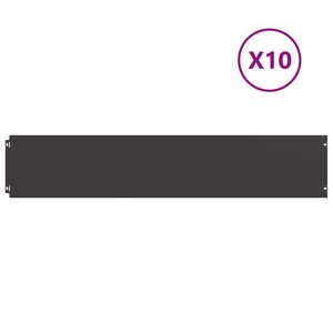 vidaXL Bordures de pelouse 10 pcs noir 20x103 cm acier lamin&eacute; &agrave; froid