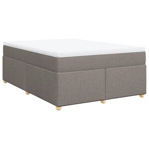 vidaXL Sommier &agrave; lattes de lit avec matelas Taupe 160x200 cm Tissu
