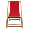 vidaXL Chaise de terrasse bambou et toile rouge