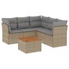 vidaXL Salon de jardin avec coussins 6 pcs beige r&eacute;sine tress&eacute;e