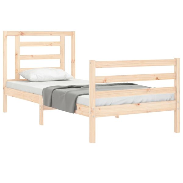 vidaXL Cadre de lit sans matelas 90x200 cm bois massif