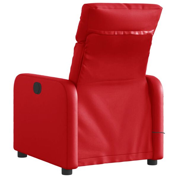 vidaXL Fauteuil de massage inclinable &eacute;lectrique rouge similicuir