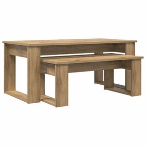 vidaXL Ensemble de tables basses 2 pc Ch&ecirc;ne artisanal 100 x 50 x 42 cm