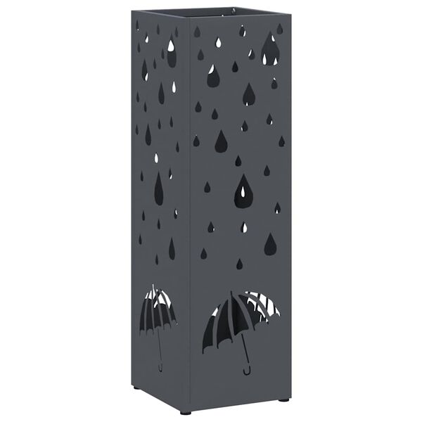 vidaXL Porte-parapluie Anthracite 15,5 x 15,5 x 49 cm M&eacute;tal