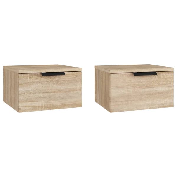 vidaXL Tables de chevet murales 2 pcs Chêne sonoma 34x30x20 cm