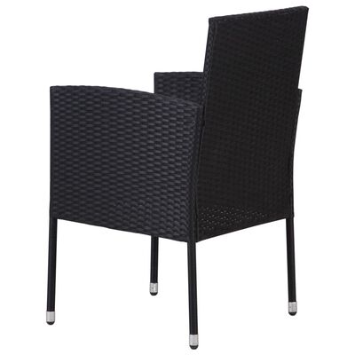 vidaXL Ensemble à manger de jardin 7 pcs Résine tressée Noir