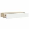 vidaXL &Eacute;tag&egrave;re murale &agrave; tiroirs Ch&ecirc;ne et blanc 60 x 23,5 x 10 cm MDF