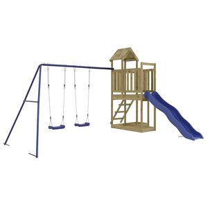 vidaXL Aire de jeux d'ext&eacute;rieur bois de pin impr&eacute;gn&eacute;