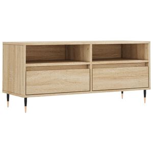 vidaXL Meuble TV ch&ecirc;ne sonoma 100x34,5x44,5 cm bois d'ing&eacute;nierie