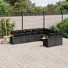 vidaXL Salon de jardin 9 pcs avec coussins noir r&eacute;sine tress&eacute;e