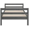 vidaXL Cadre de lit sans matelas gris 75x190 cm bois de pin massif