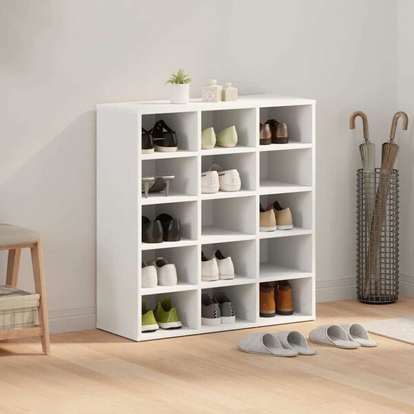 vidaXL Cabinet &agrave; chaussures avec &eacute;tag&egrave;re Blanc 77,5 x 30 x 83,5 cm