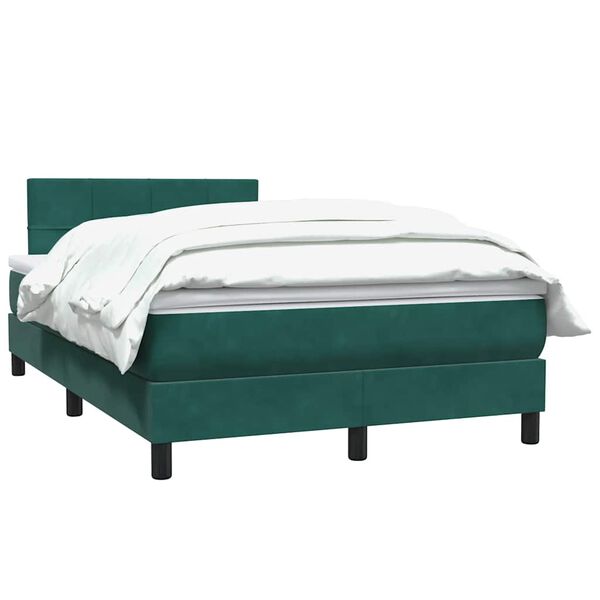 vidaXL Sommier &agrave; lattes de lit et matelas vert fonc&eacute; 120x210cm velours