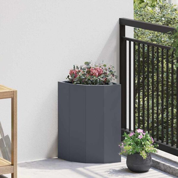 vidaXL Jardini&egrave;re d'Angle Anthracite 30 x 30 x 50 cm Acier