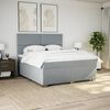 vidaXL Sommier &agrave; lattes de lit avec matelas Gris clair 180x200cm Tissu