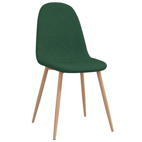 vidaXL Chaises &agrave; manger lot de 2 vert tissu