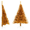 vidaXL Demi sapin de No&euml;l artificiel avec support dor&eacute; 120 cm PET