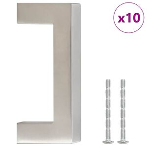 vidaXL Poignées d'armoire 10 pcs argenté 64 mm acier inoxydable