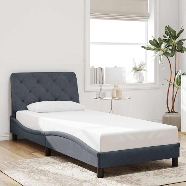 vidaXL Cadre de lit sans matelas gris fonc&eacute; 80x200 cm velours