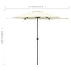 vidaXL Parasol de jardin et mât en aluminium 270x246 cm Blanc sable
