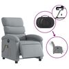 vidaXL Fauteuil de massage inclinable &eacute;lectrique gris clair tissu
