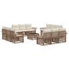 vidaXL Ensemble de canap&eacute; de jardin 13 pc Beige polyrotin