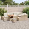 vidaXL Ensemble de canap&eacute; de jardin 12 pcs Beige Poly rotin