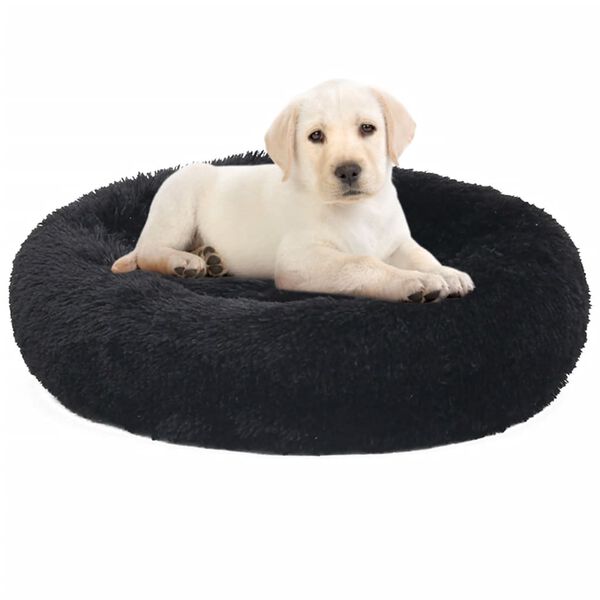 vidaXL Coussin lavable pour chiens/chats Noir 50x50x12 cm Peluche