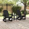 vidaXL Ensemble de salon de jardin 3 pcs Noir HDPE