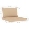 vidaXL Salon de jardin 10 pcs avec coussins beige
