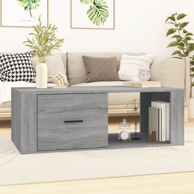 vidaXL Table basse Sonoma gris 100x50,5x35 cm Bois d'ingénierie