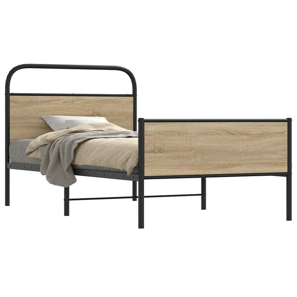vidaXL Cadre de lit sans matelas 100x190 cm ch&ecirc;ne sonoma