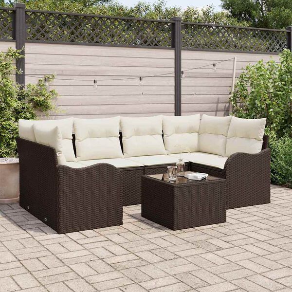 vidaXL Ensemble de canap&eacute; de jardin Marron 55 x 55 x 37 cm polyrotin