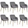 vidaXL Chaises &agrave; manger lot de 6 gris clair tissu et ch&ecirc;ne massif
