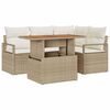 vidaXL Ensemble de canap&eacute; de jardin 5 pc Beige Poly rotin