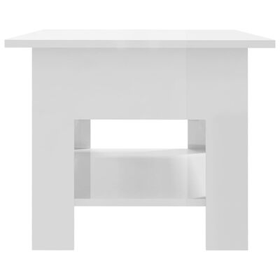 vidaXL Table basse Blanc brillant 102x55x42 cm Aggloméré
