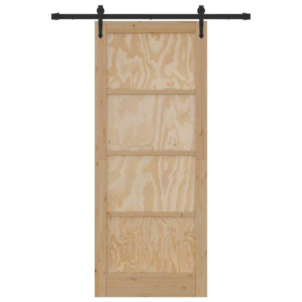 vidaXL Porte coulissante ORKDAL Marron 86 x 211 cm Bois de pin massif