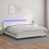 vidaXL Sommier &agrave; lattes de lit avec matelas et LED Blanc 180x200 cm