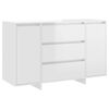 vidaXL Buffet et 3 tiroirs Blanc brillant 120x41x75 cm Bois ing&eacute;nierie